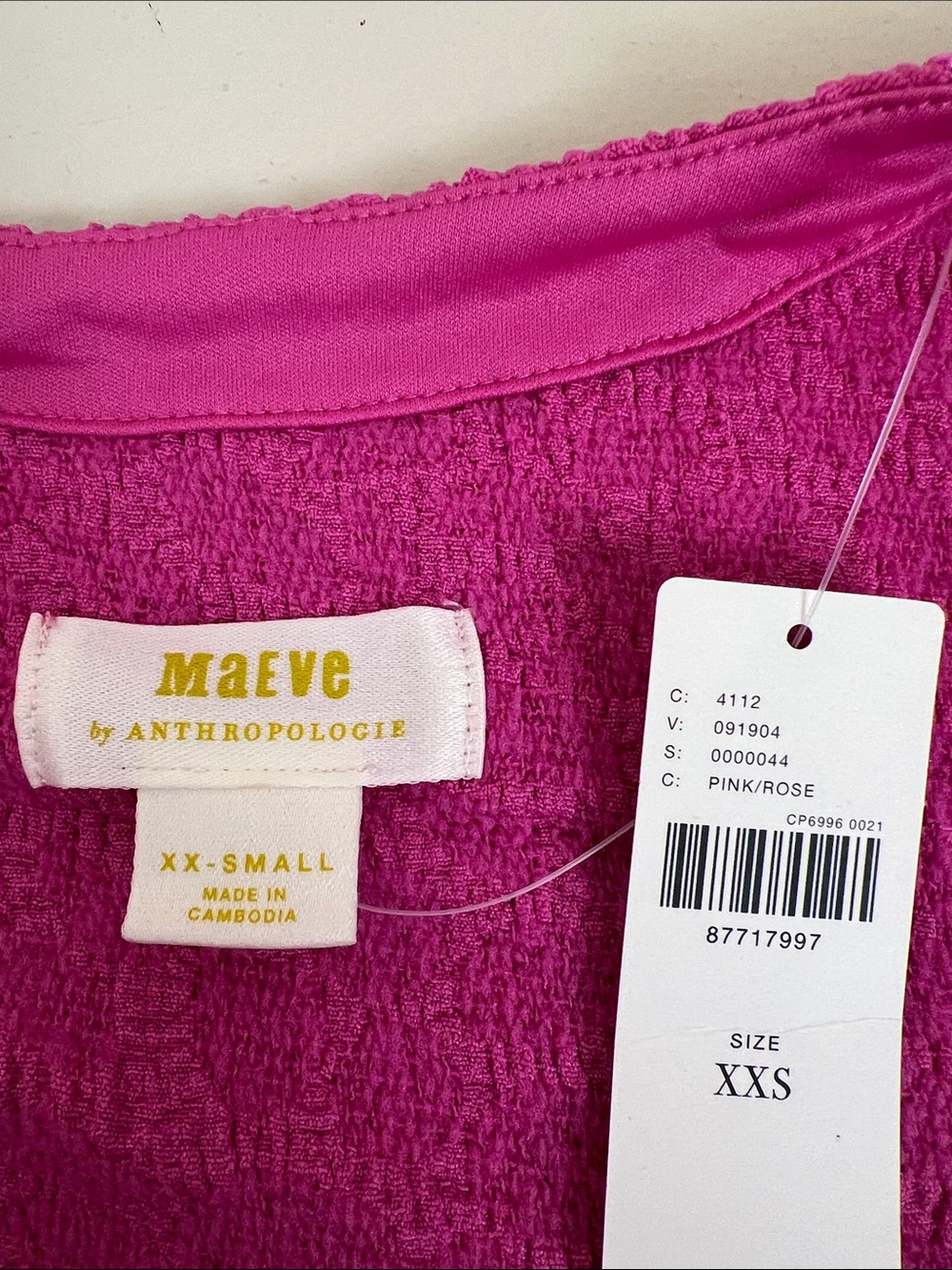 NWT Anthropologie Maeve Socialite Popcorn Pink Rose Tee Size XXS - Picture 6 of 9